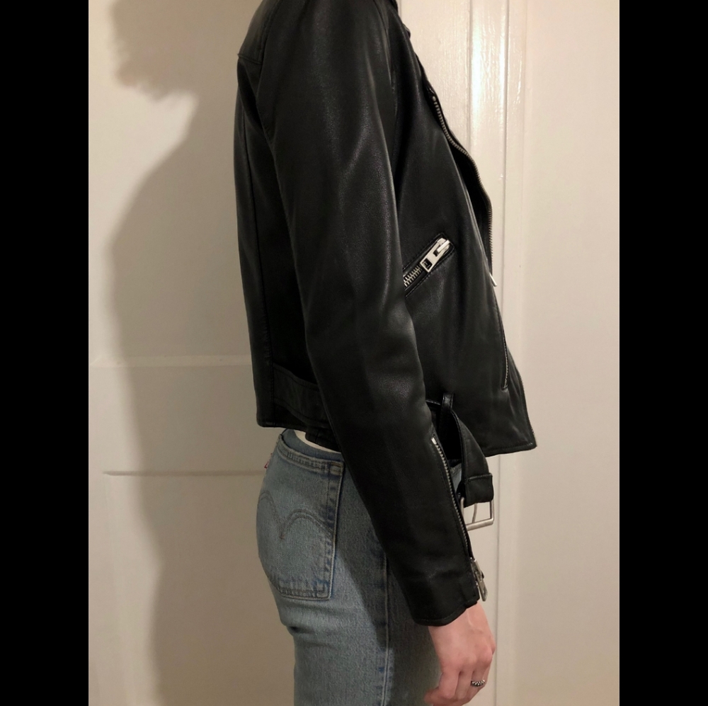 All Saints Balfern Leather Biker Jacket - Picture 8 of 13